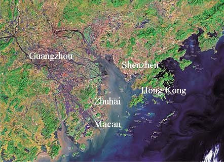 Karte China Hongkong und Südchina. Kampfsport und Wing Chun in Südchina.